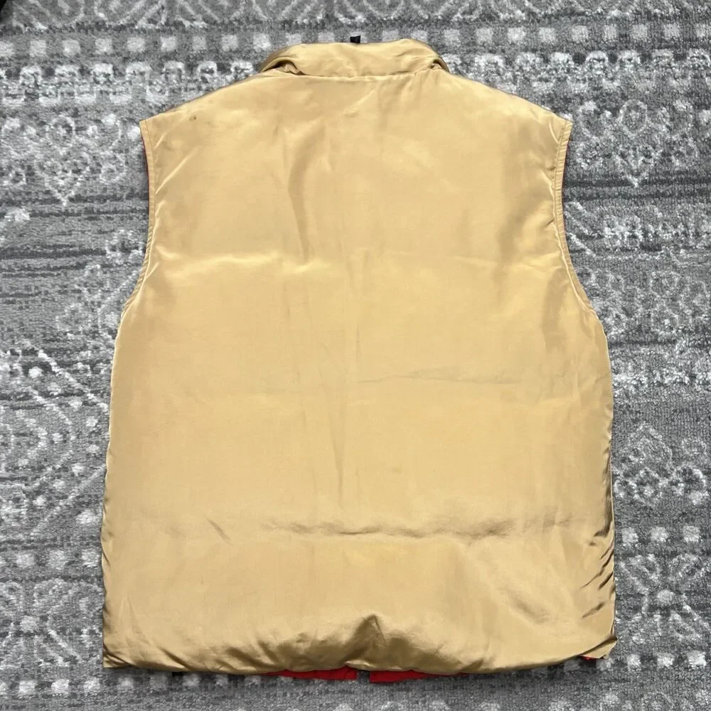 Weekend Max Mara Womens Reversible Puffer Vest Gilet Size 8 Tan Red Luxury - Picture 4 of 14